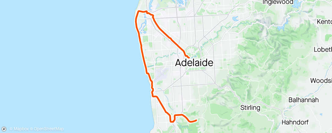 Mapa de la actividad (1 road tubeless ride and I’m done. A puncture that won’t seal, a CO2, a mates compressor, sealant everywhere….a long walk into work)