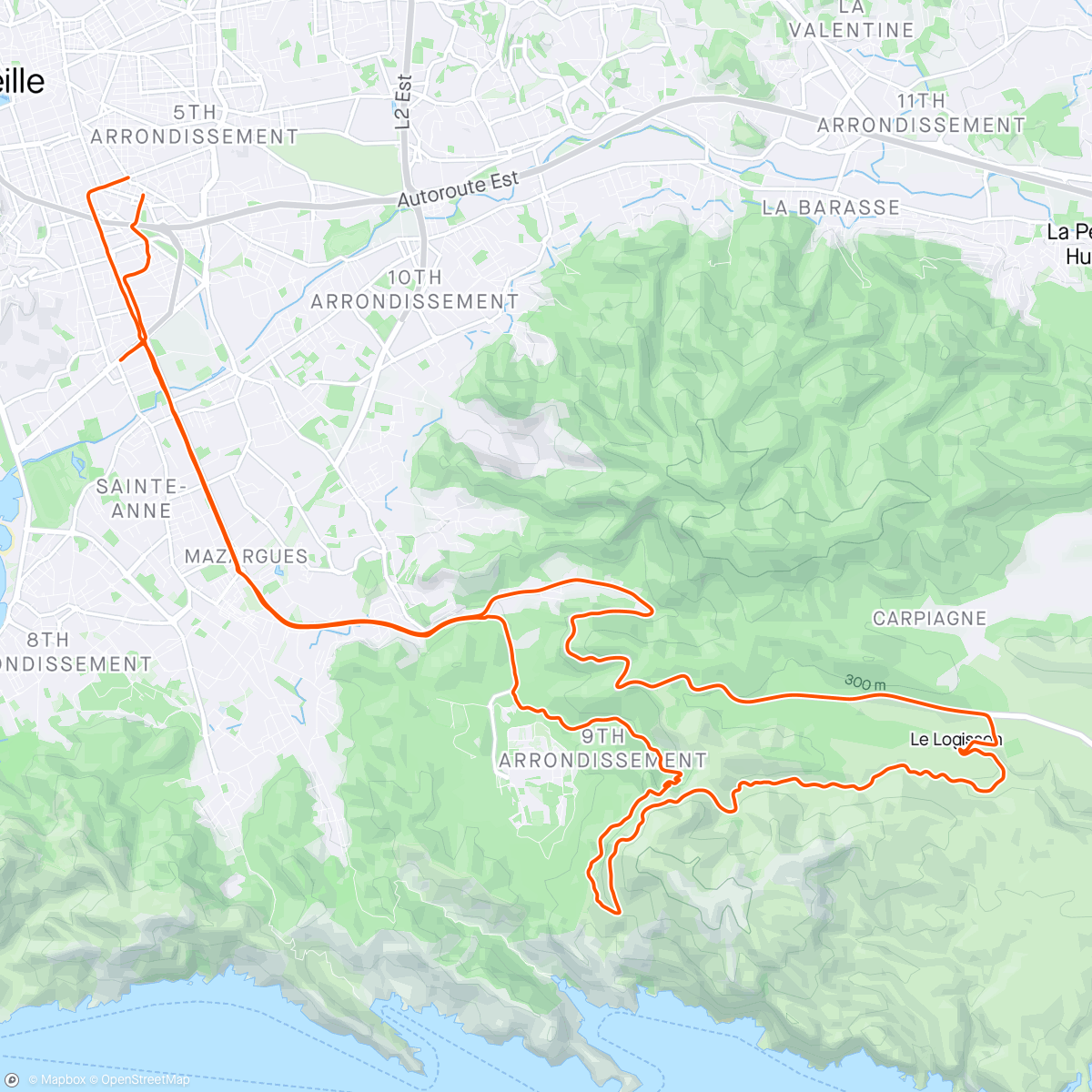 Map of the activity, Calanques