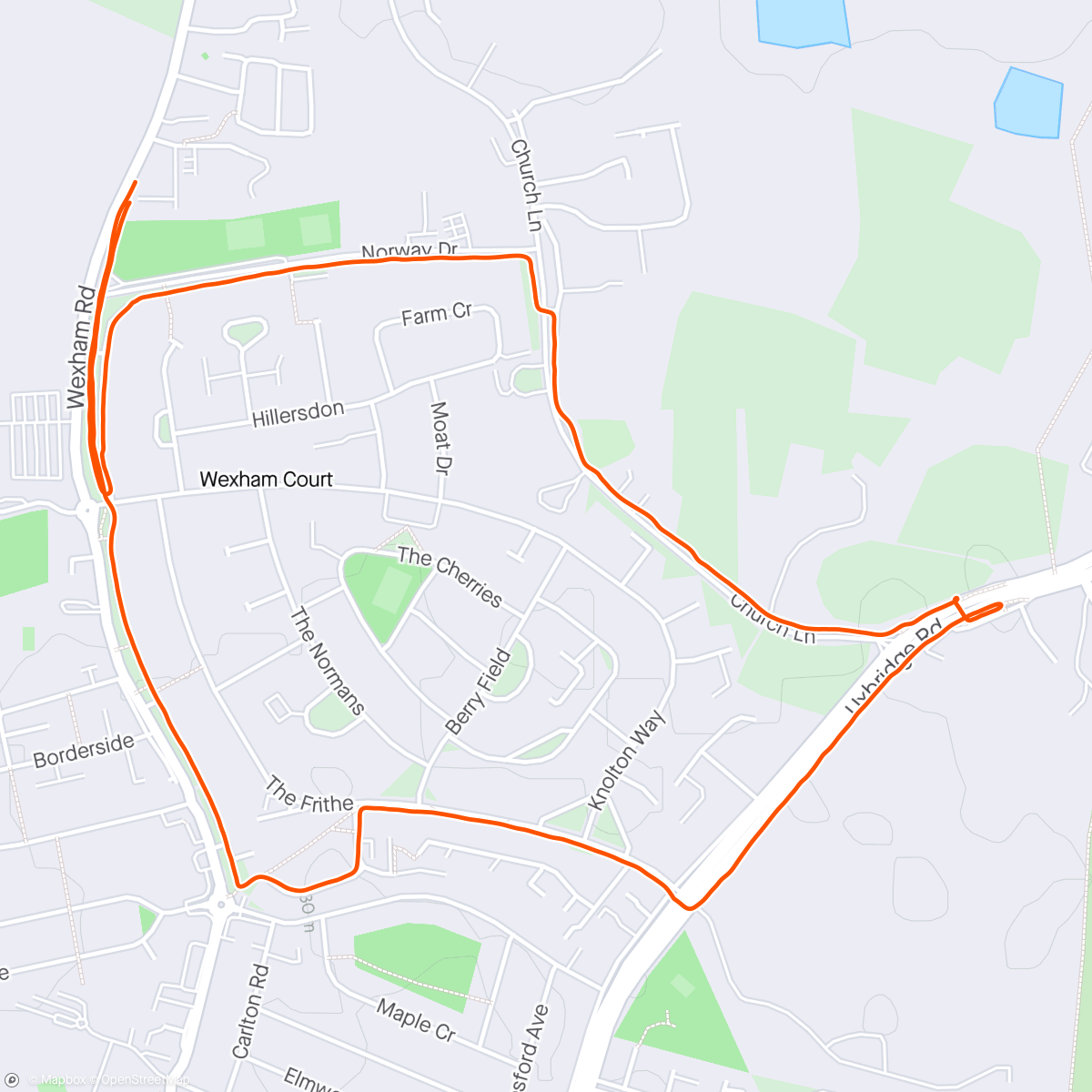 Map of the activity, Morning intervals Run