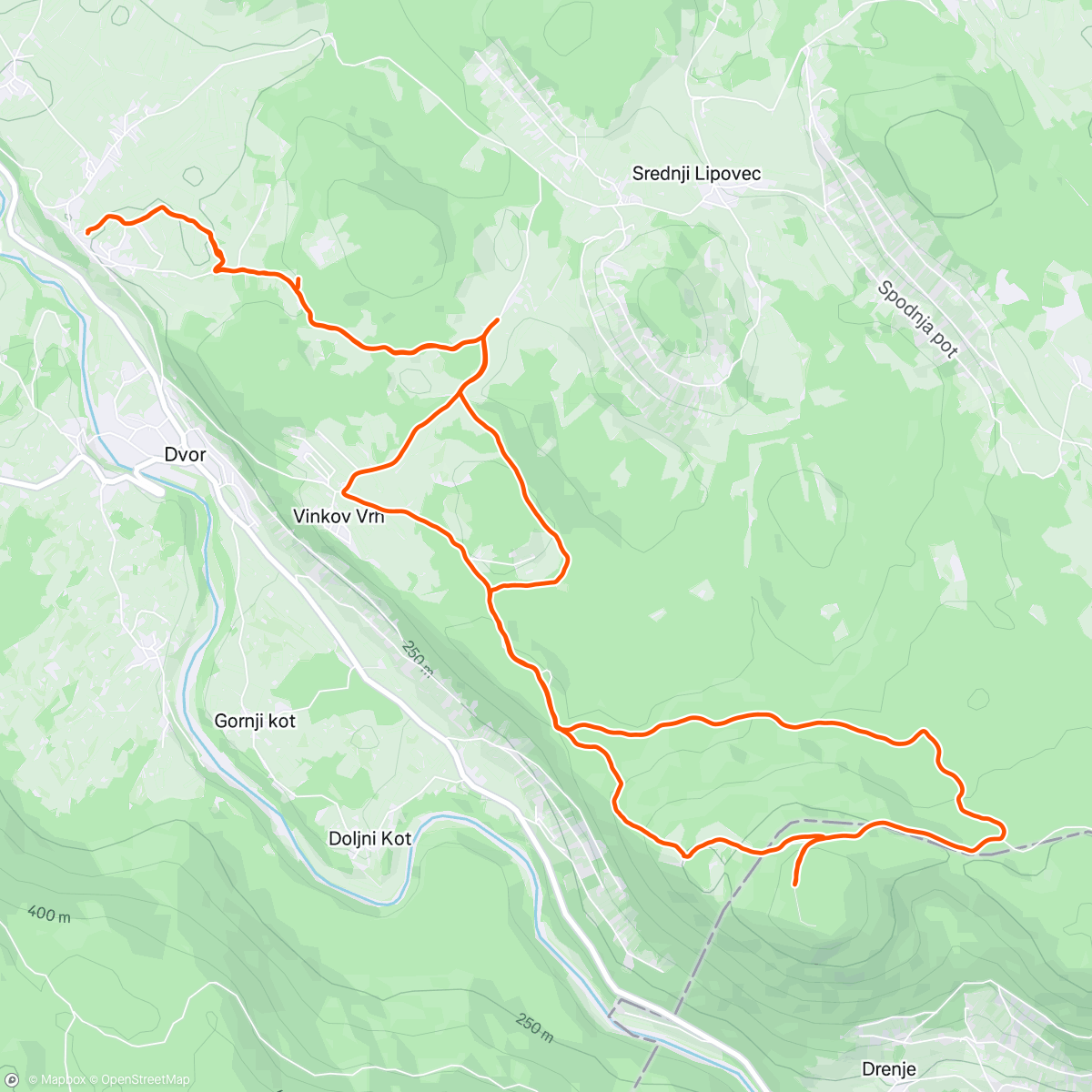Map of the activity, Afternoon Trail Run