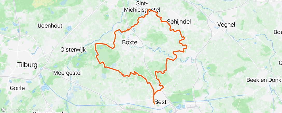 Mapa de la actividad, Ochtendrit, Mutsaars Gravel ride van uit Best