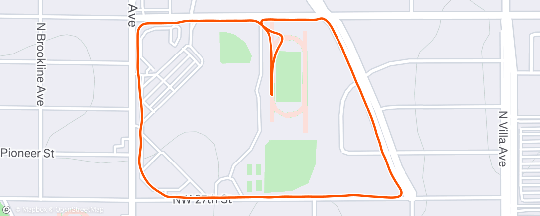 Map of the activity, Afternoon Run