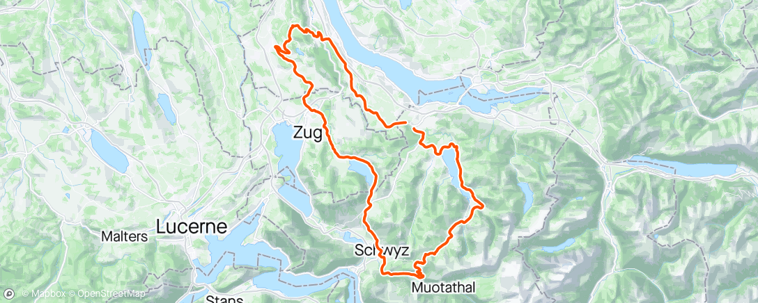 Map of the activity, Hirzel - Buchenegg - Sattel - Illgau - Ibergeregg - Biberbrugg