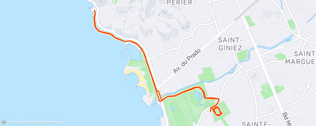 Map of the activity, Course à pied dans l'après-midi