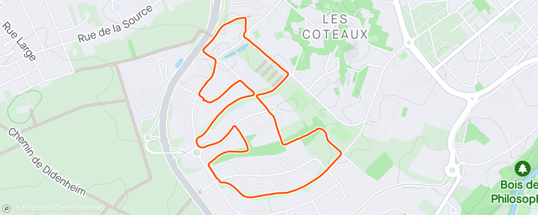Map of the activity, Run5 parc des collines ☀️