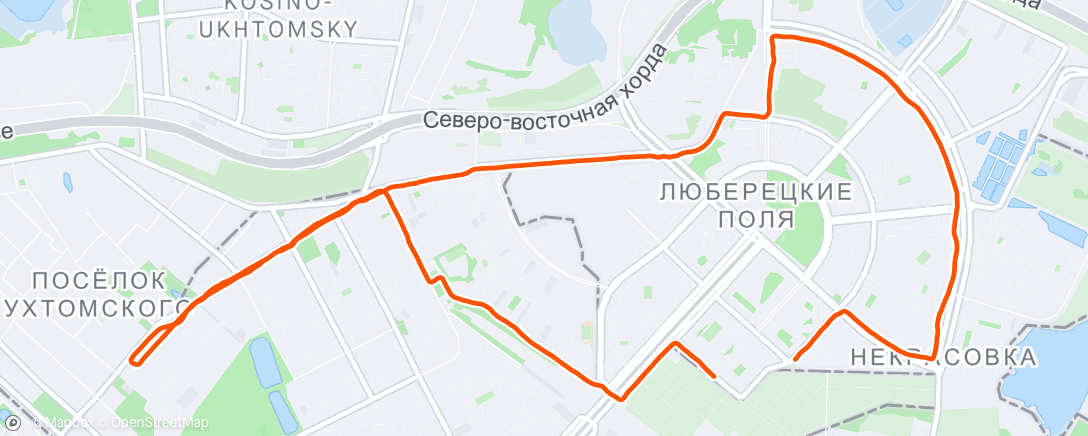 Map of the activity, Вечерний забег