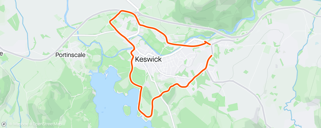 Map of the activity, Keswick Run with my son