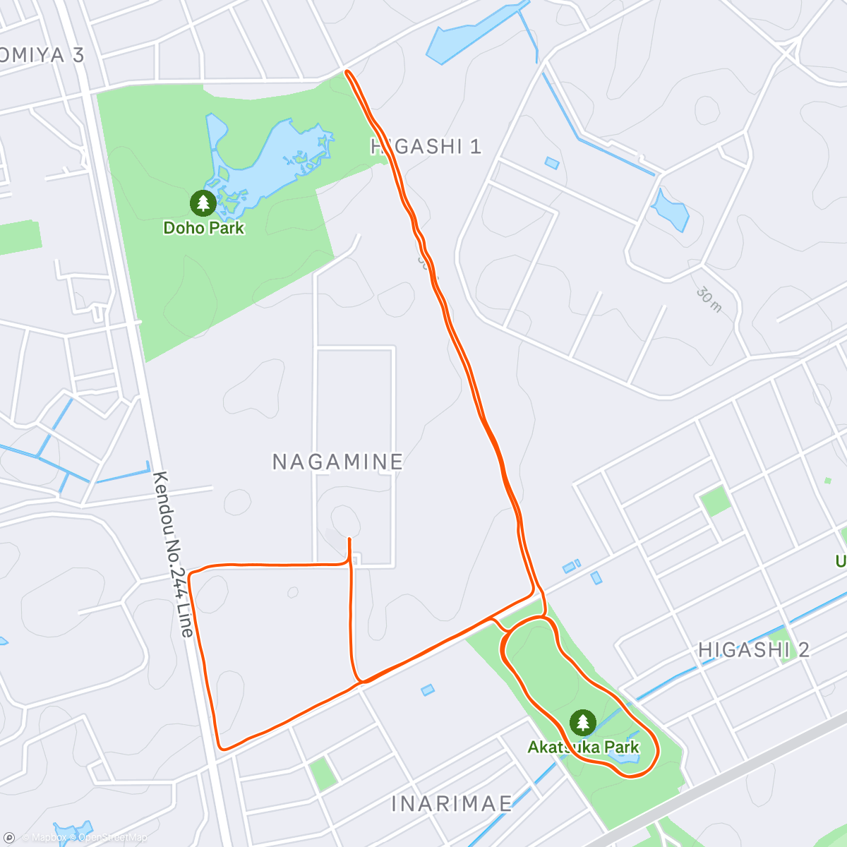 Map of the activity, Lunch Run