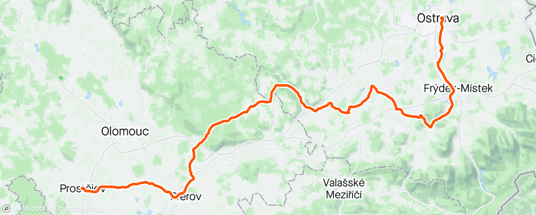 Map of the activity, Czech Tour stage 1🤠