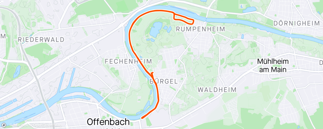 Map of the activity, Lauf am Nachmittag - 2x 15 Min @4:00