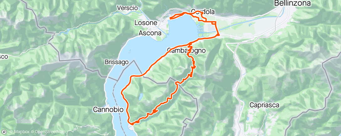 Map of the activity, Alpe di Neggia