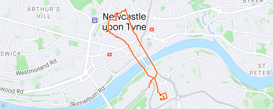 Mappa dell'attività Newcastle