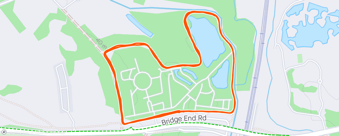 Map of the activity, Henlow Bridge Lakes Parkrun