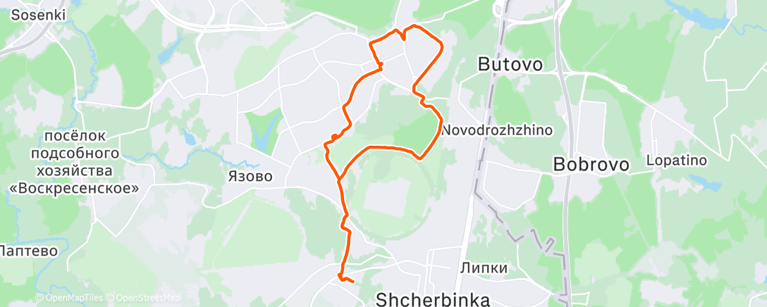 Map of the activity, Afternoon Run