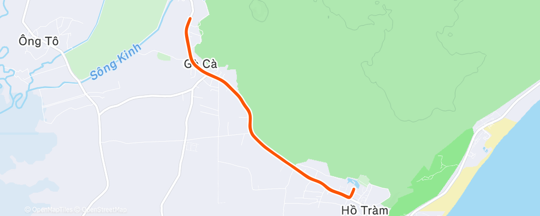 Map of the activity, Evening Run