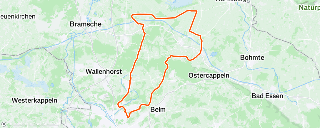 Map of the activity, Evening Ride