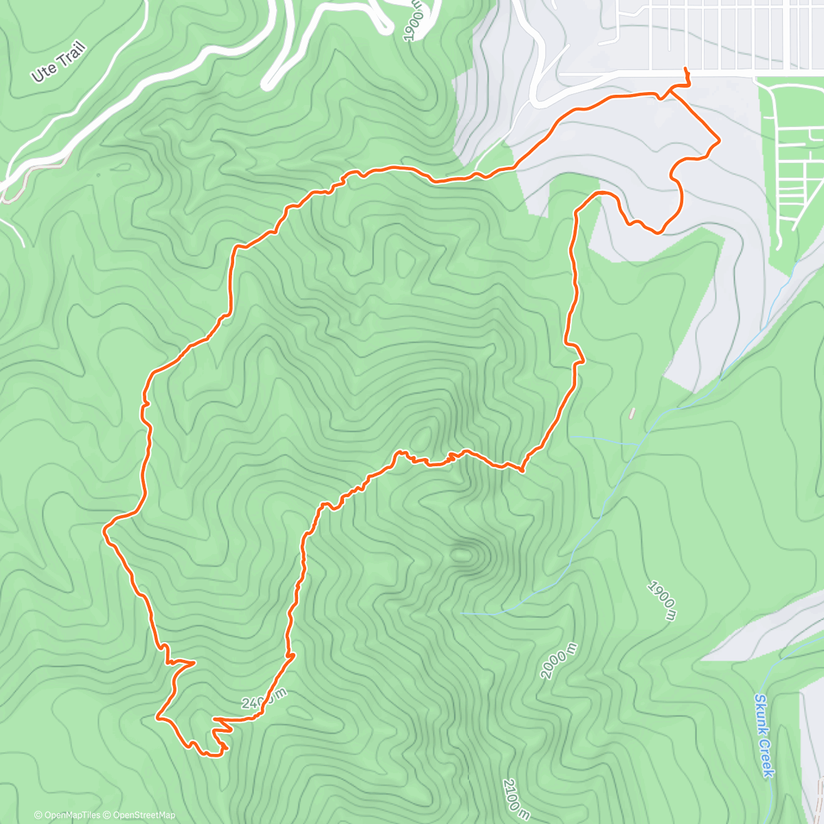 Map of the activity, Afternoon Trail Run