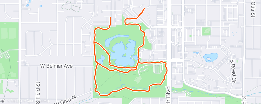 Map of the activity, Afternoon Recovery Run