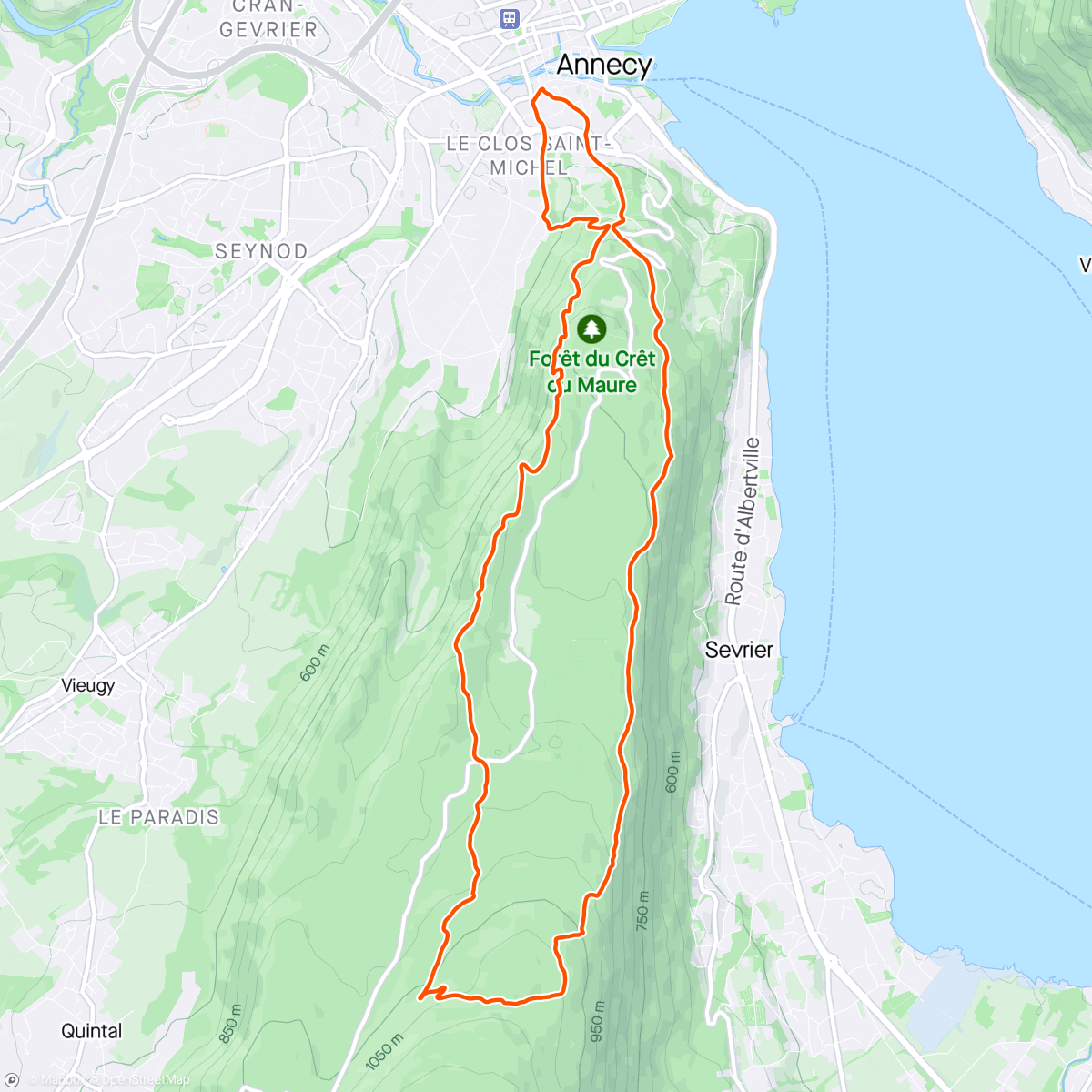 Map of the activity, Tour ds le jardin des hauteurs