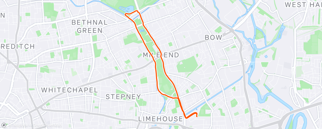 Map of the activity, Morning Run