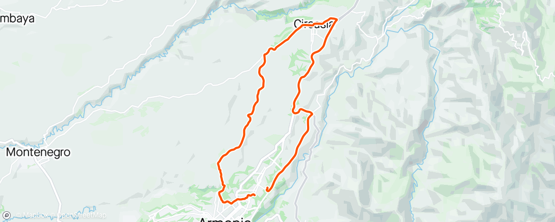 Map of the activity, Tuesday Ride