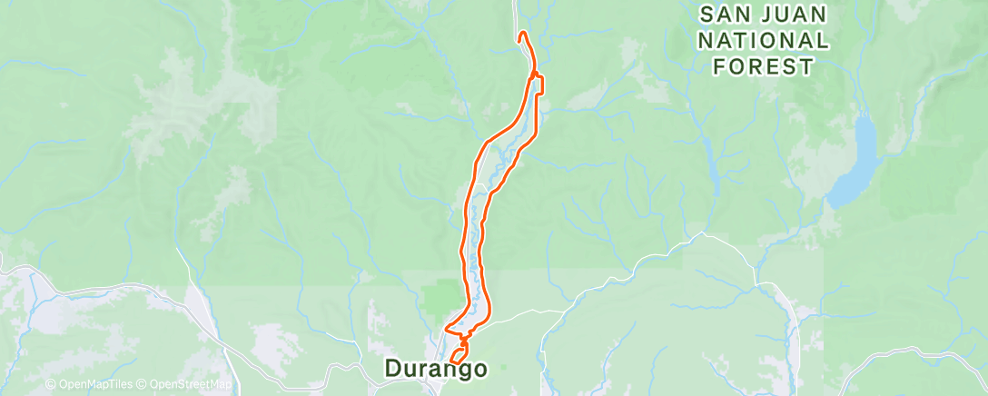 Map of the activity, Cycling