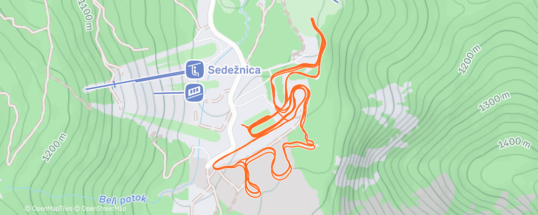 Map of the activity, Lunch Backcountry Ski