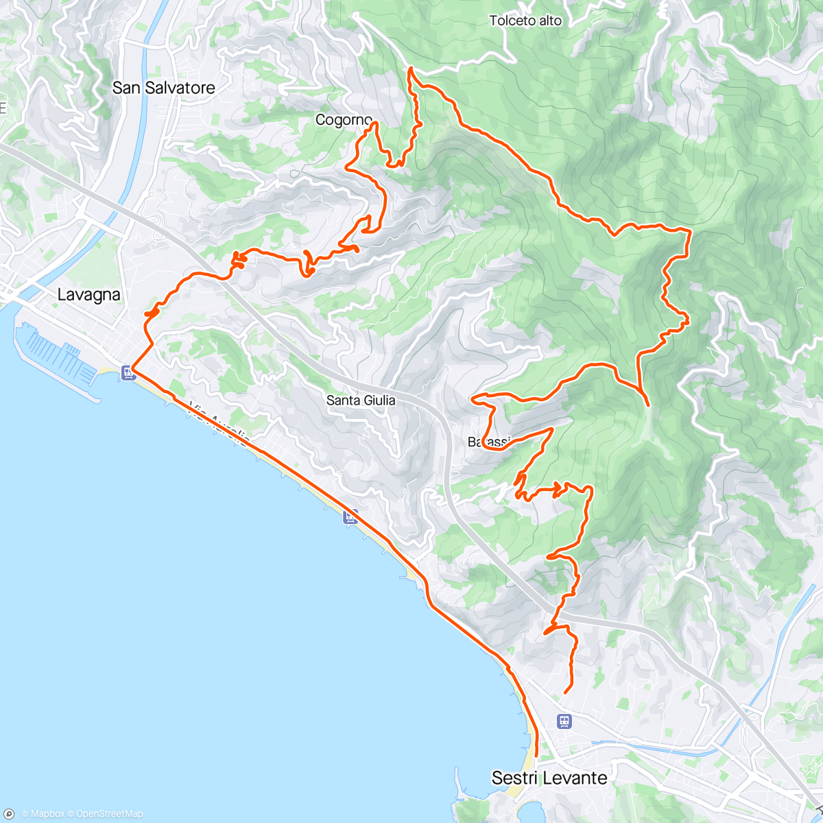 Map of the activity, 2nd Day : Corso E Bike Tour Leader Sestri Levante