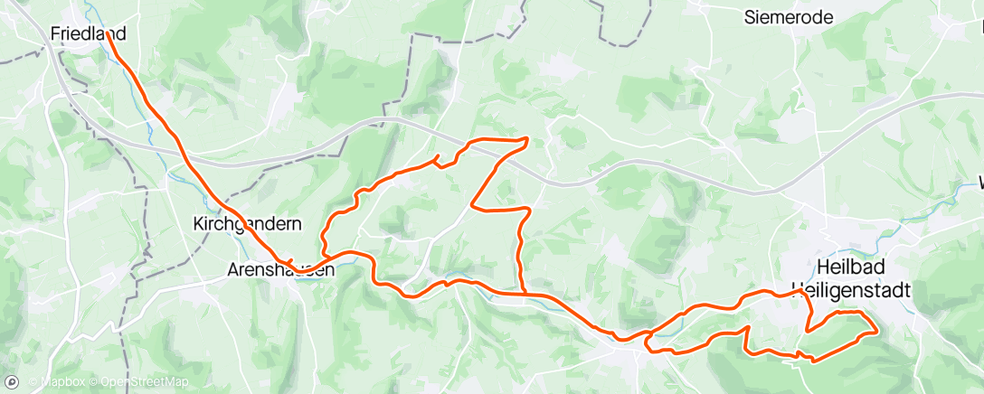 Map of the activity, Mountainbike
