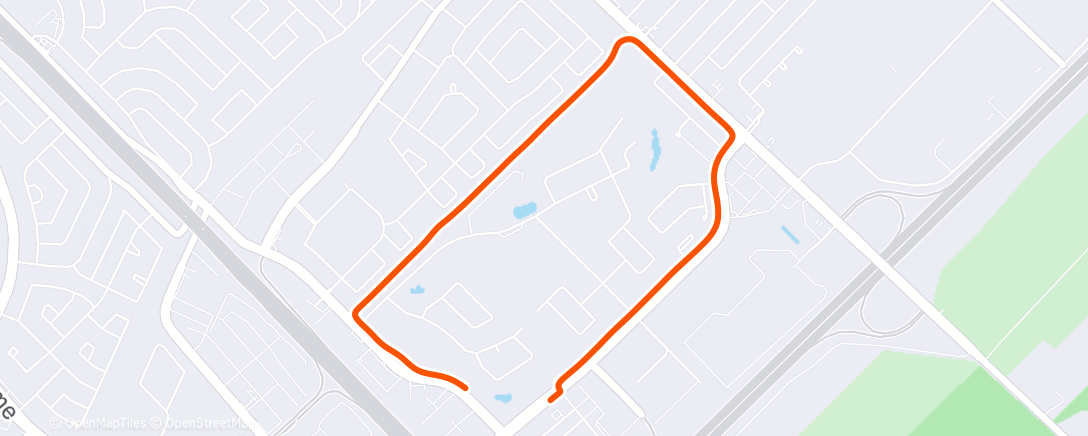 Map of the activity, Course à pied en soirée