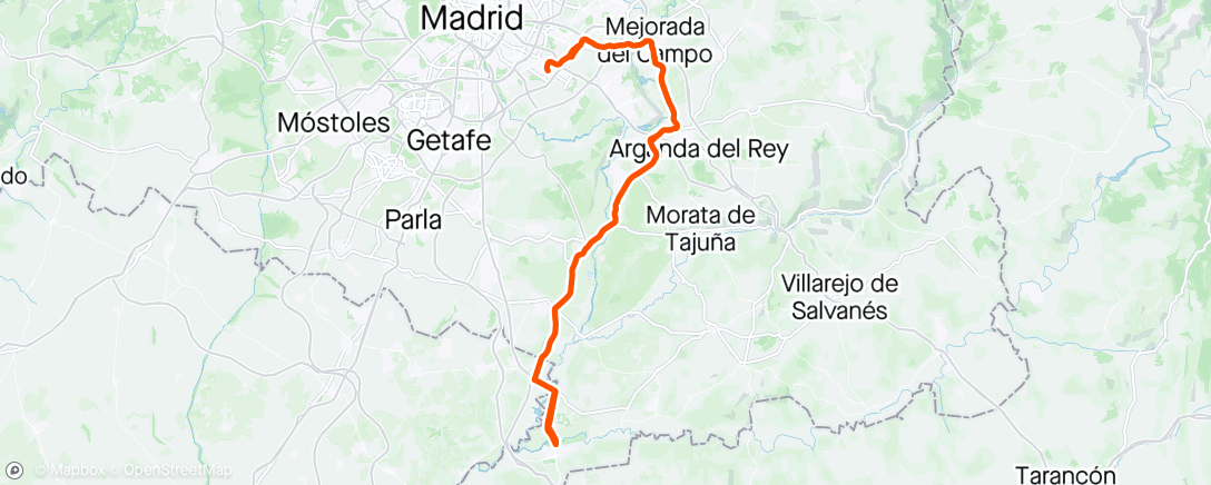 Map of the activity, Aranjuez y vuelta