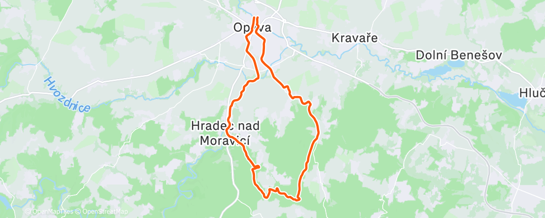 Map of the activity, Lunch Mountain Bike Ride