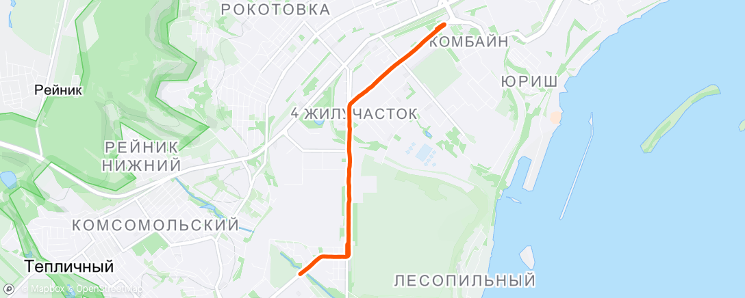 Map of the activity, Утренний забег