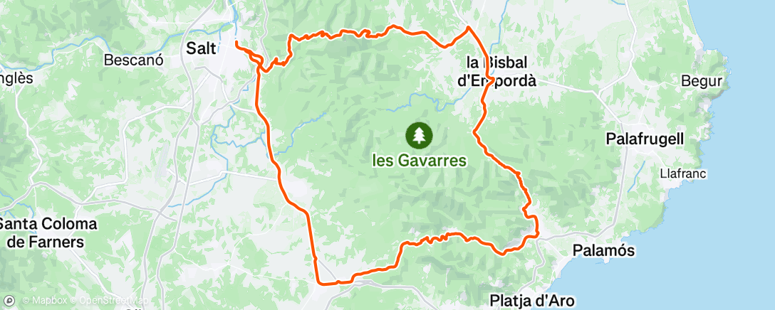 Map of the activity, Afternoon Ride