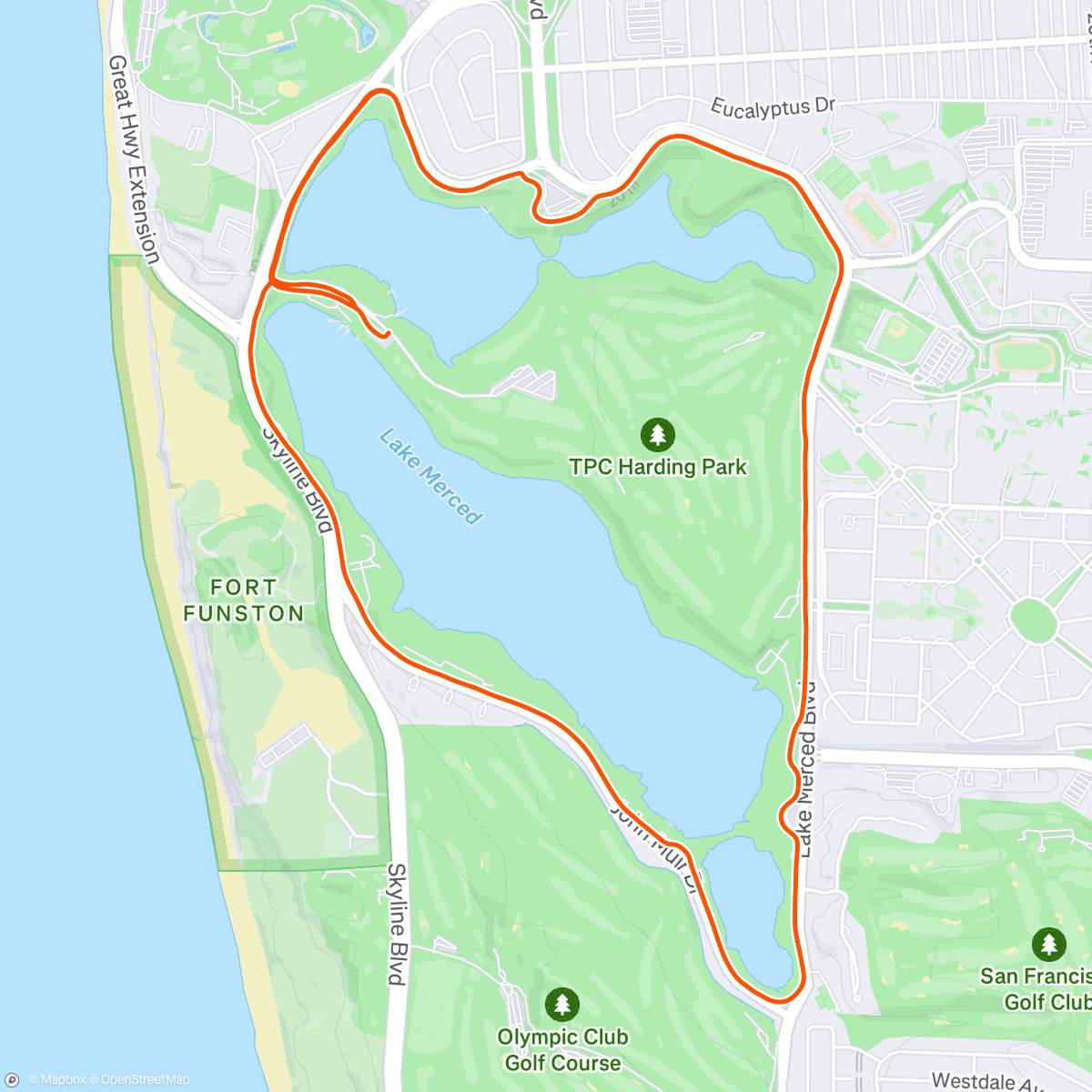 Map of the activity, 45 Minute Run