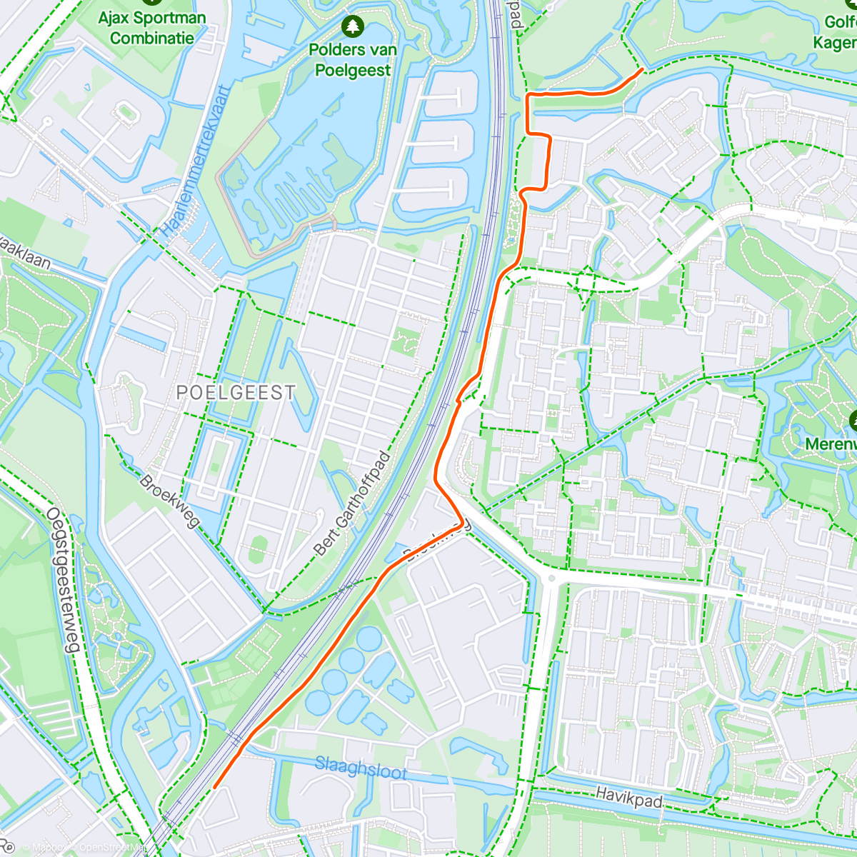 Map of the activity, Morning walk to Kagerzoom Parkrun - 20 Apr 24 💕🇳🇱🏃🏻‍♀️🇳🇱💕
