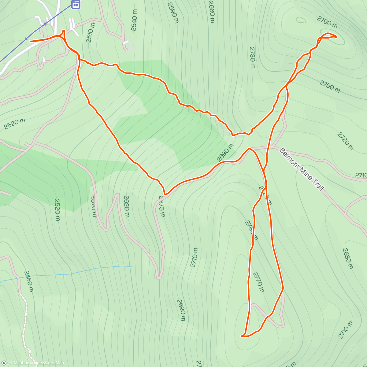Map of the activity, Cerro Gordo Peak (9,188') and Buena Vista Peak (9,120')