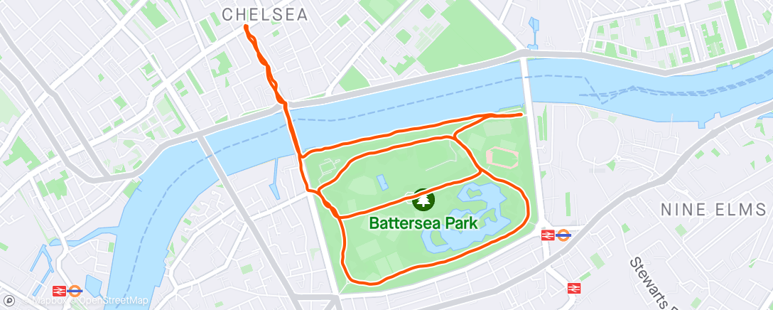 Map of the activity, Chelsea Running Club