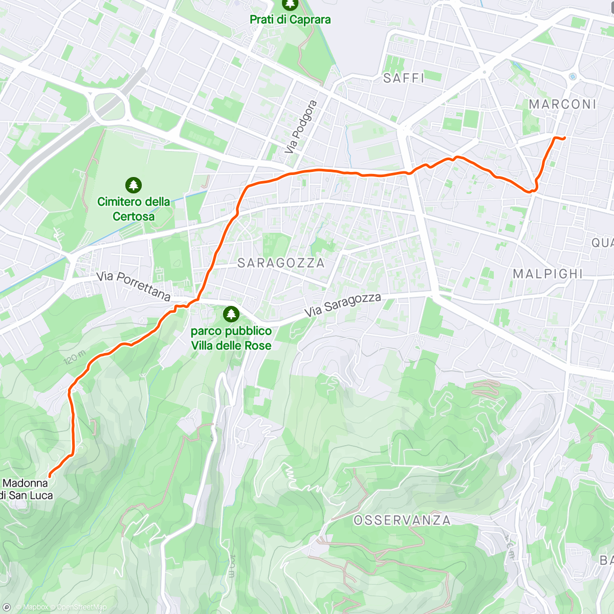 Map of the activity, Bologna