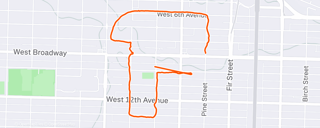 Map of the activity, Outdoor Walking