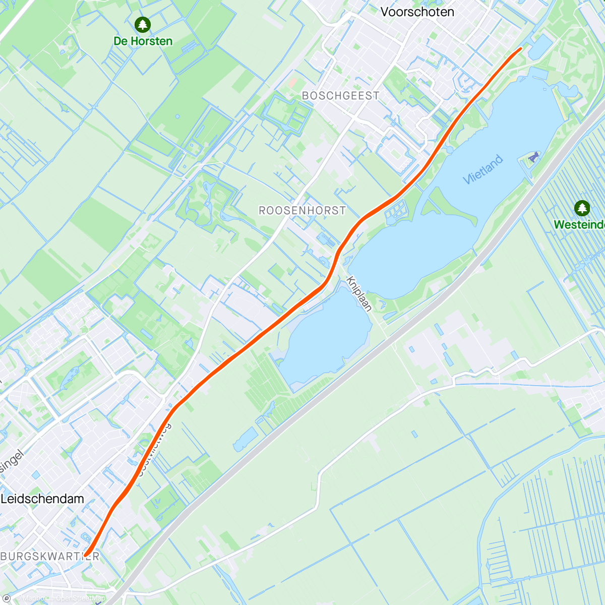 Map of the activity, Ochtendsessie roeien 🚣 4+