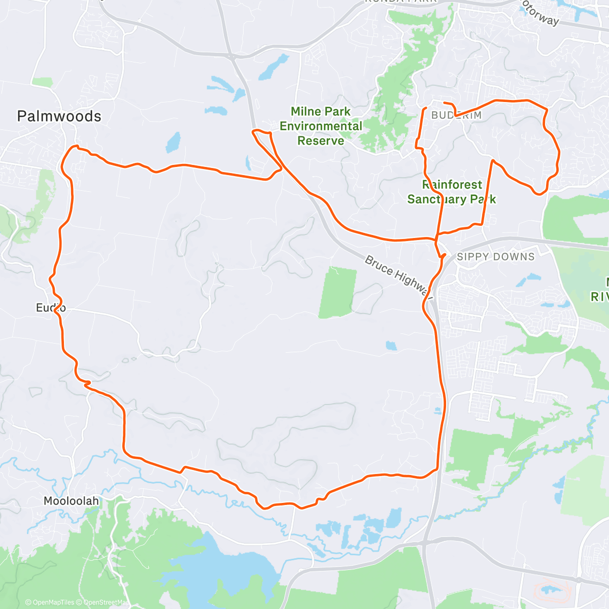 Map of the activity, Mooloolah, Eudlo Roll