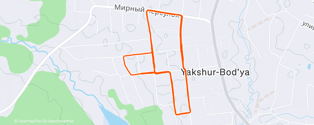 Map of the activity, Evening Run