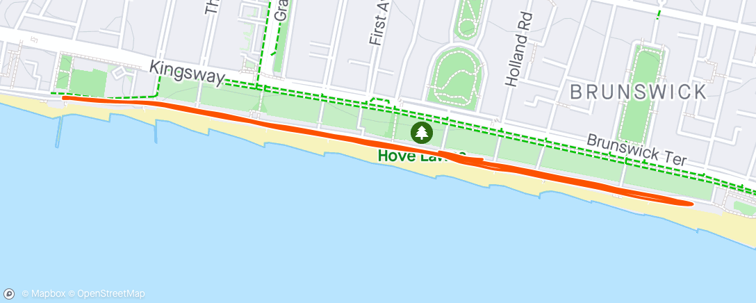 Карта физической активности (Hove Promenade parkrun)