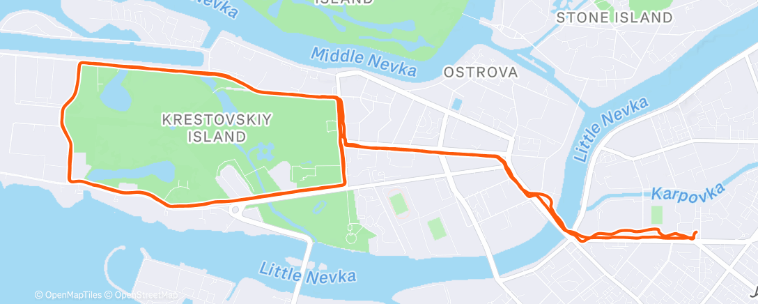 Map of the activity, Утренний забег