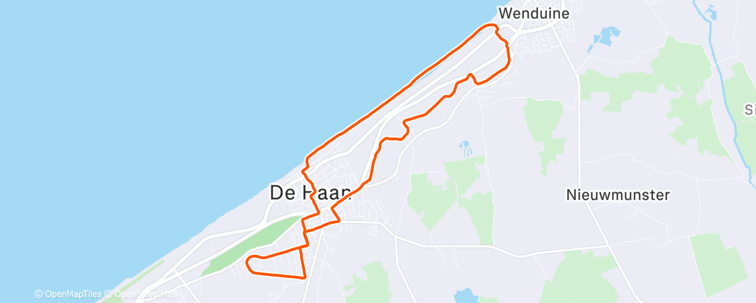 Map of the activity, Middagloop