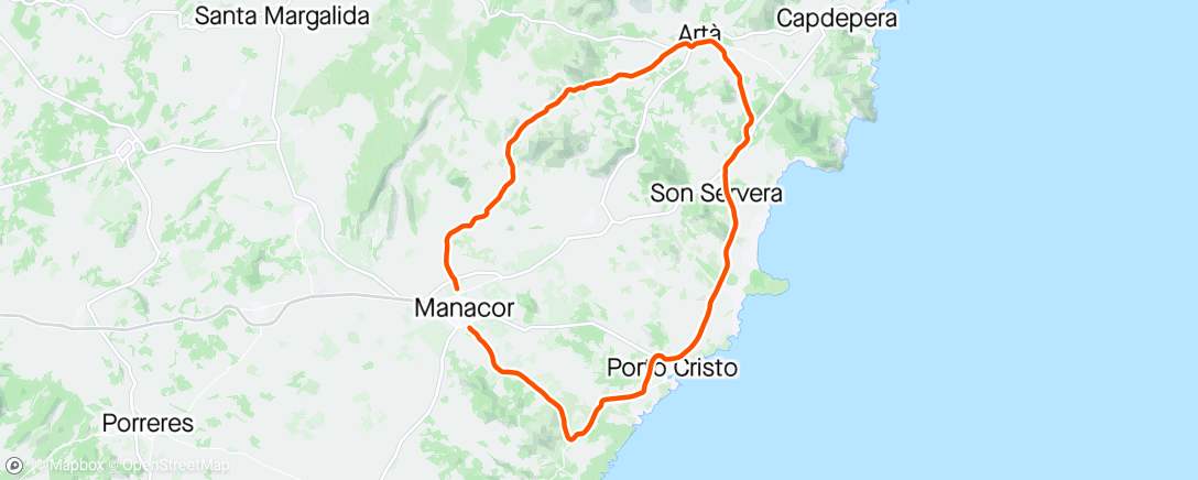 Map of the activity, Manacor -Arta-Carrosa