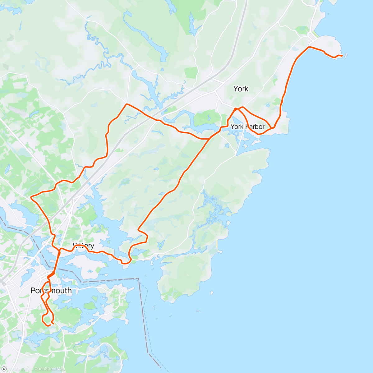 Map of the activity, Sunrise York Beach/Nubble Lighthouse