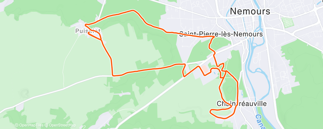 Map of the activity, Course à pied le matin