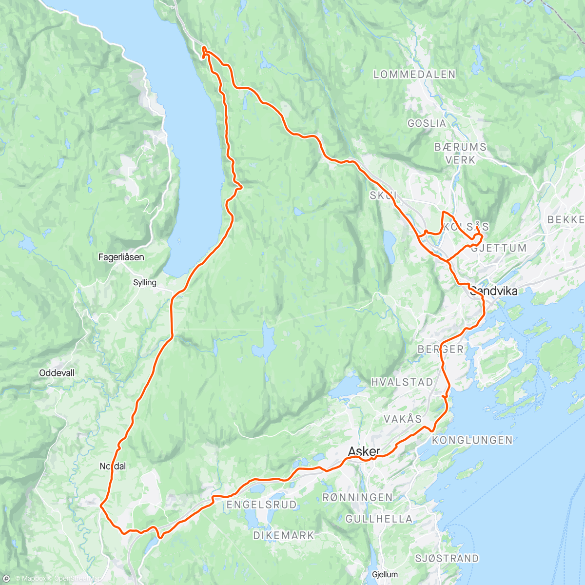 Map of the activity, Bærums runden i fantastisk sommer-vær 🌞🌞
